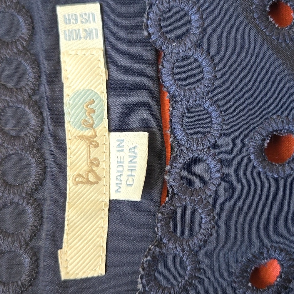 EUC Wms Boden Navy w/ Coral Dress Size 6 - Picture 4 of 9